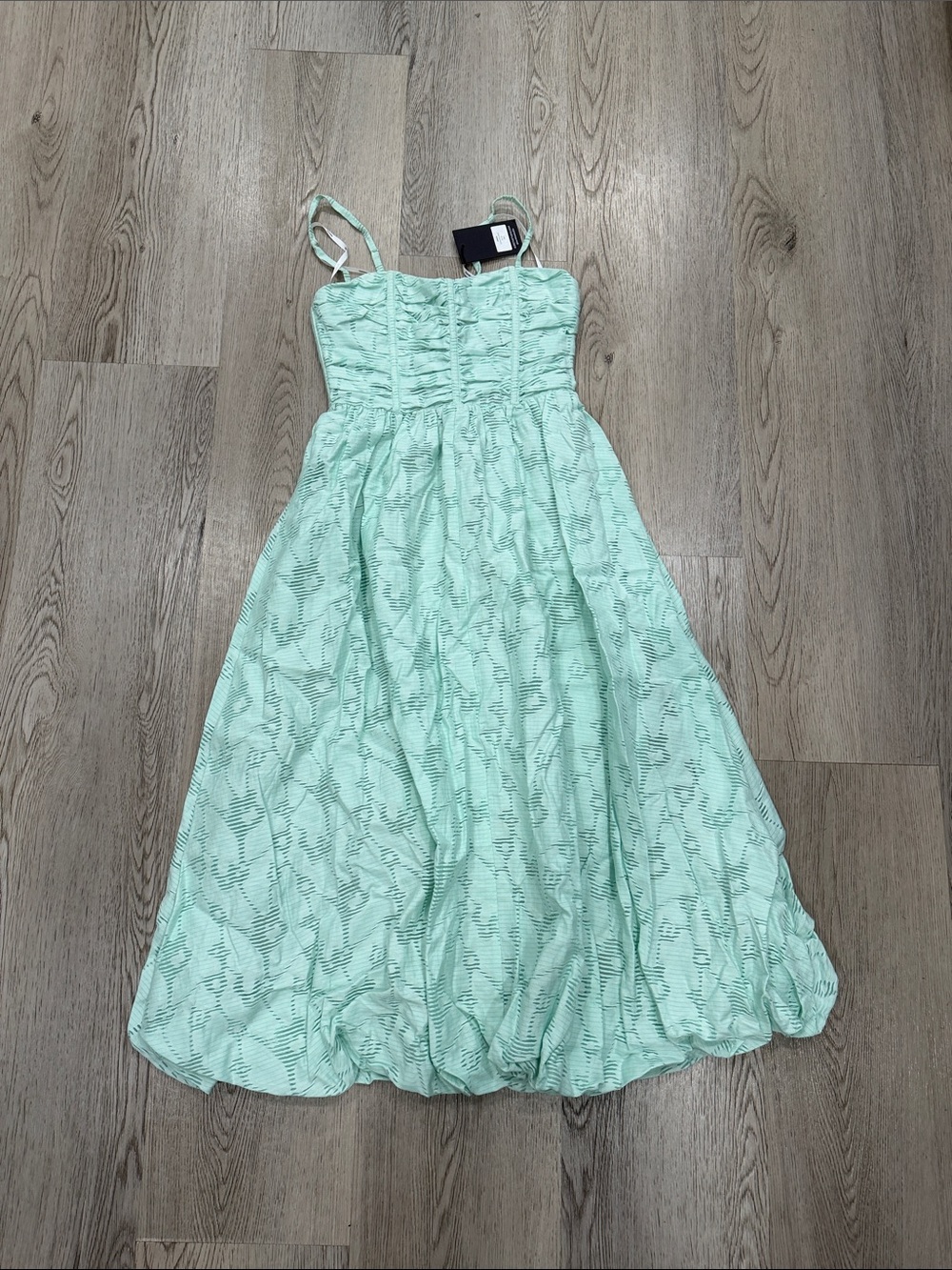 Aureta studio Mint Green Spaghetti-Strap Midi Dress